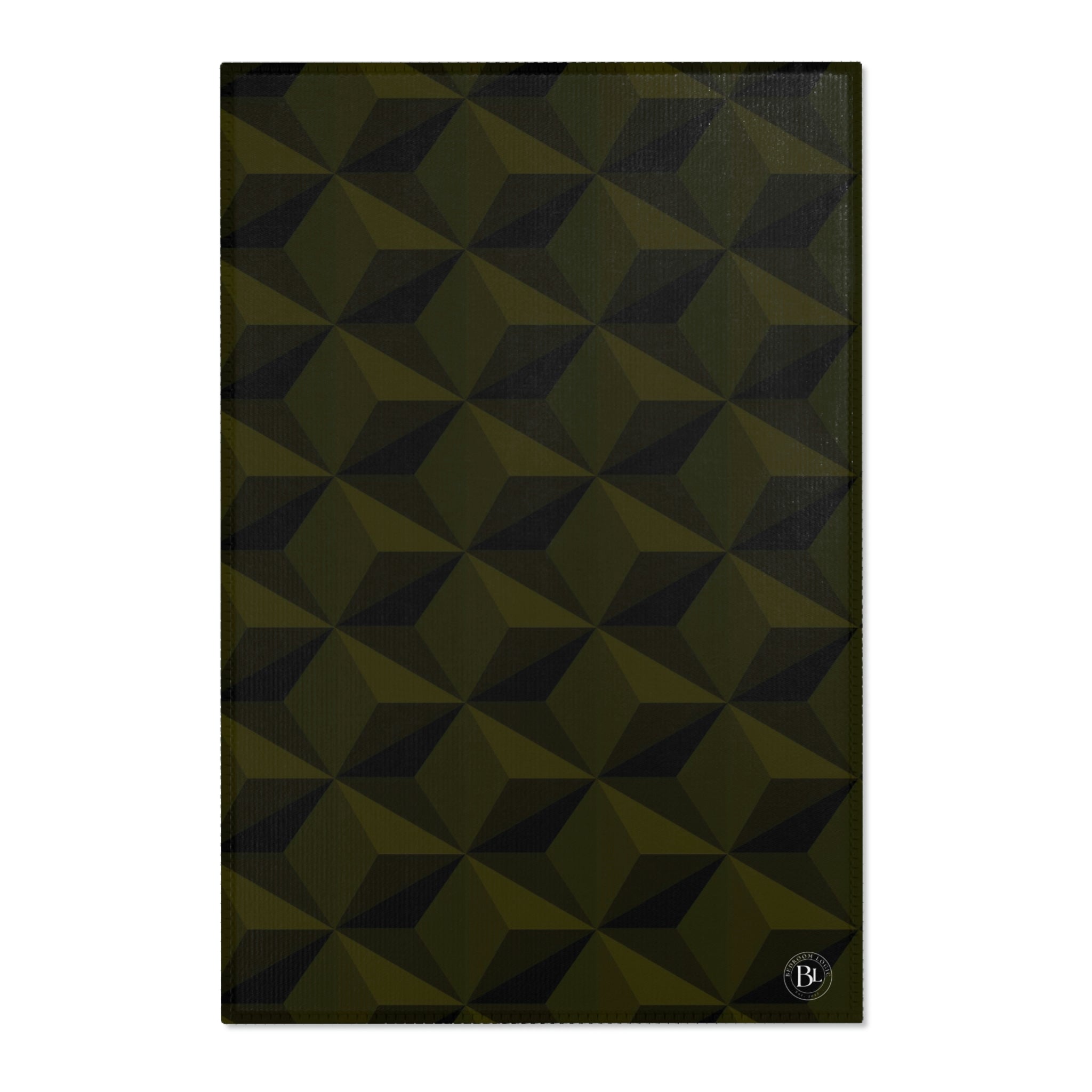 Home Decor DARK GEOMETRY CHENILLE AREA RUG - OLIVE 24" × 36"