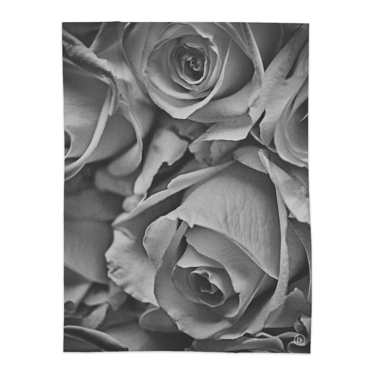 Home Decor White Roses Sherpa Blanket 60" × 80"