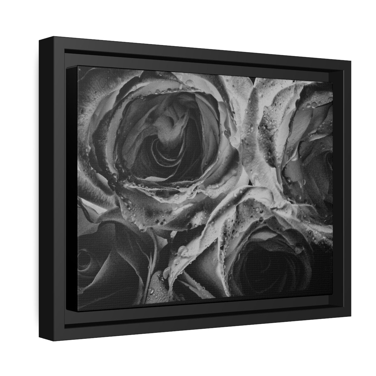 Canvas Roses Matte Canvas, Black Frame