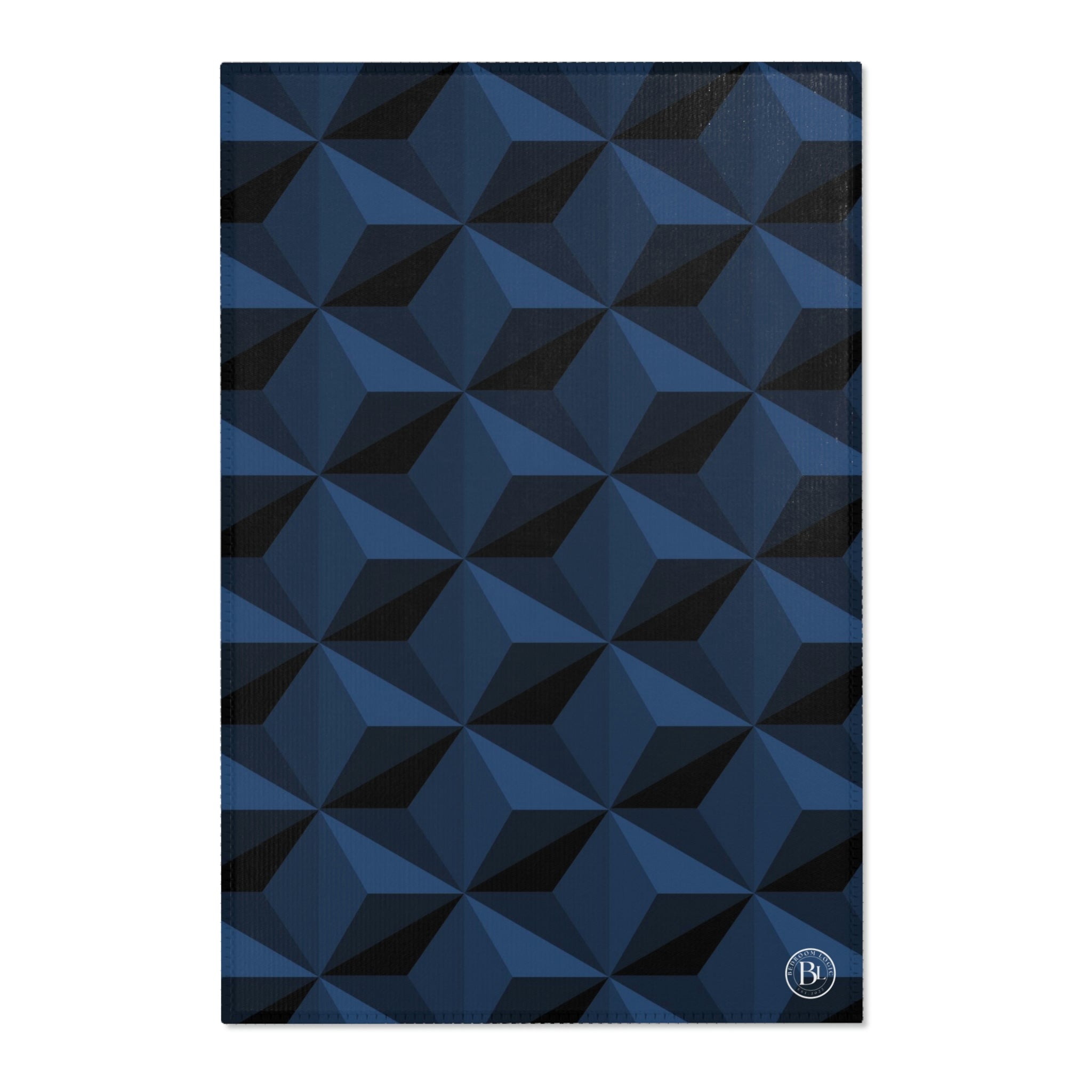 Home Decor DARK GEOMETRY CHENILLE AREA RUG- DEEP BLUE 24" × 36"
