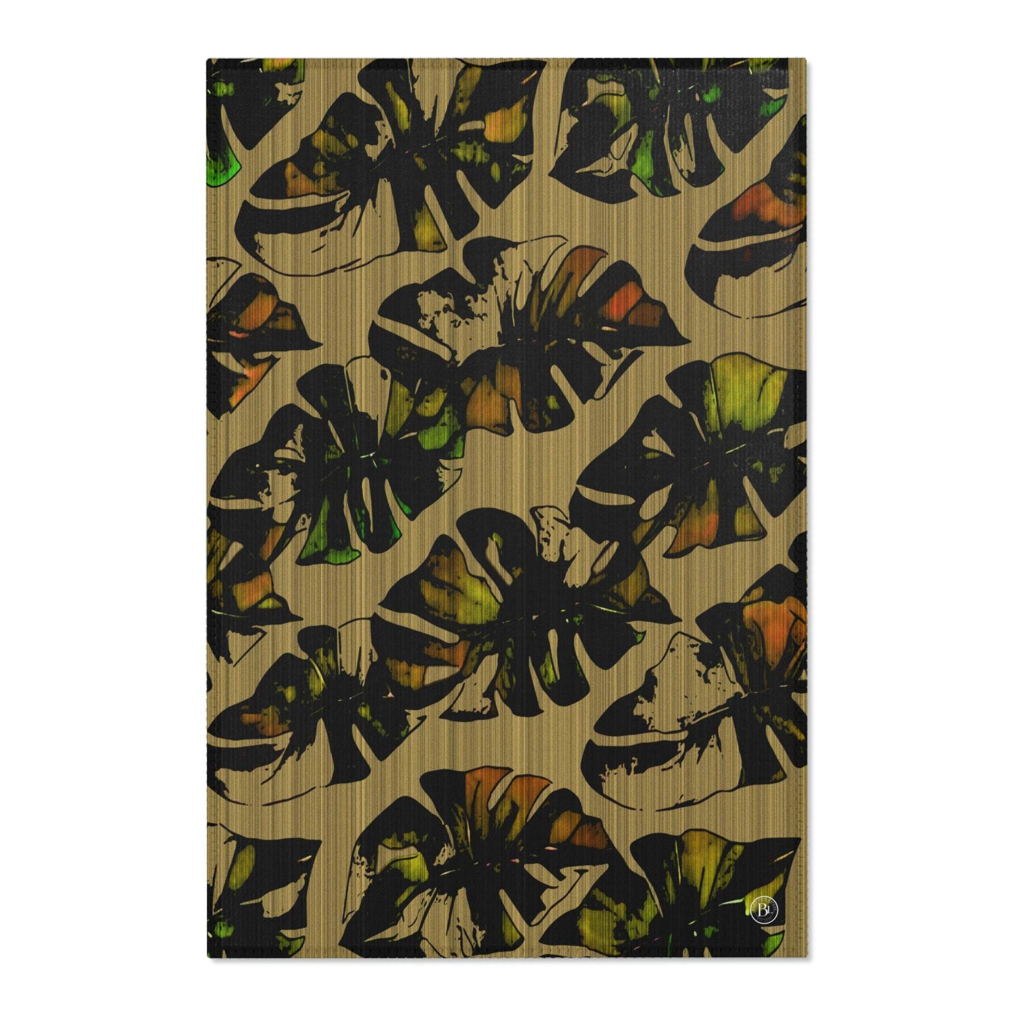 Home Decor DECONSTRUCTED PHILODENDRON CHENILLE AREA RUG- KHAKI 24" × 36"