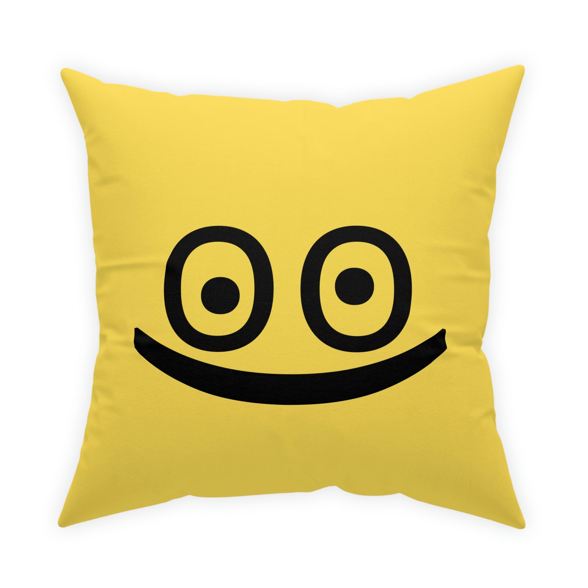 Home Decor Yellow Smile Broadcloth Pillow 26" × 26"