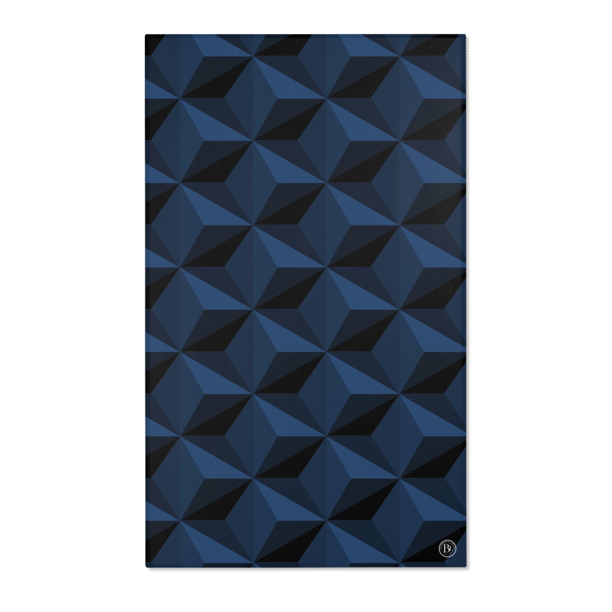Home Decor DARK GEOMETRY CHENILLE AREA RUG- DEEP BLUE 36" × 60"