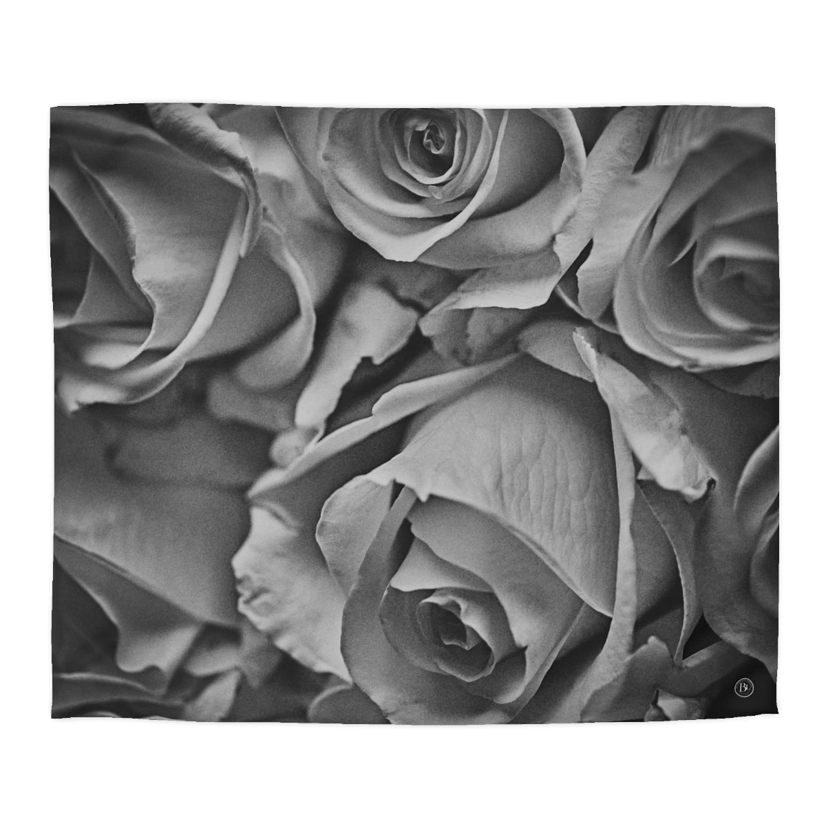 Home Decor White Roses Microfiber Duvet Cover King / Cream